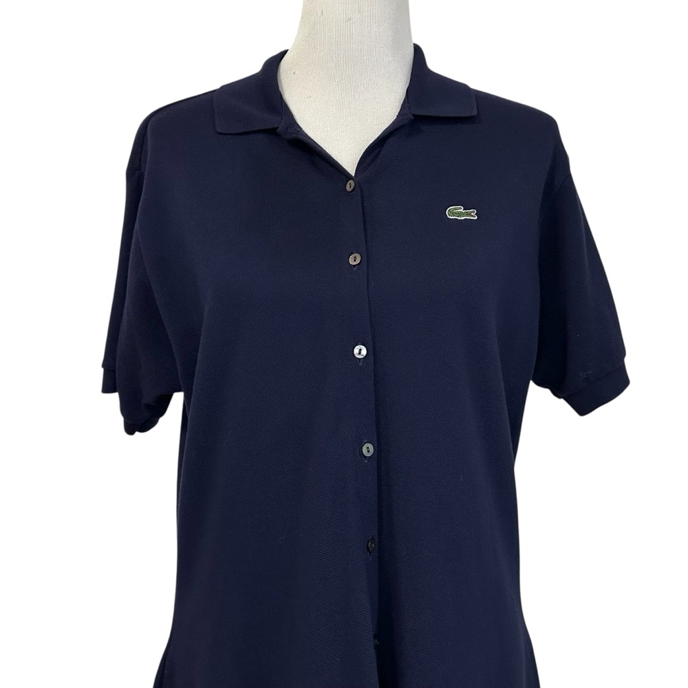 Lacoste Womens Cotton Pique Polo Flare Dress Sz 36 US 4 Blue Short Sleeve - Picture 5 of 10